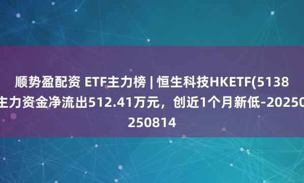 顺势盈配资 ETF主力榜 | 恒生科技HKETF(513890)主力资金净流出512.41万元，创近1个月新低-20250814